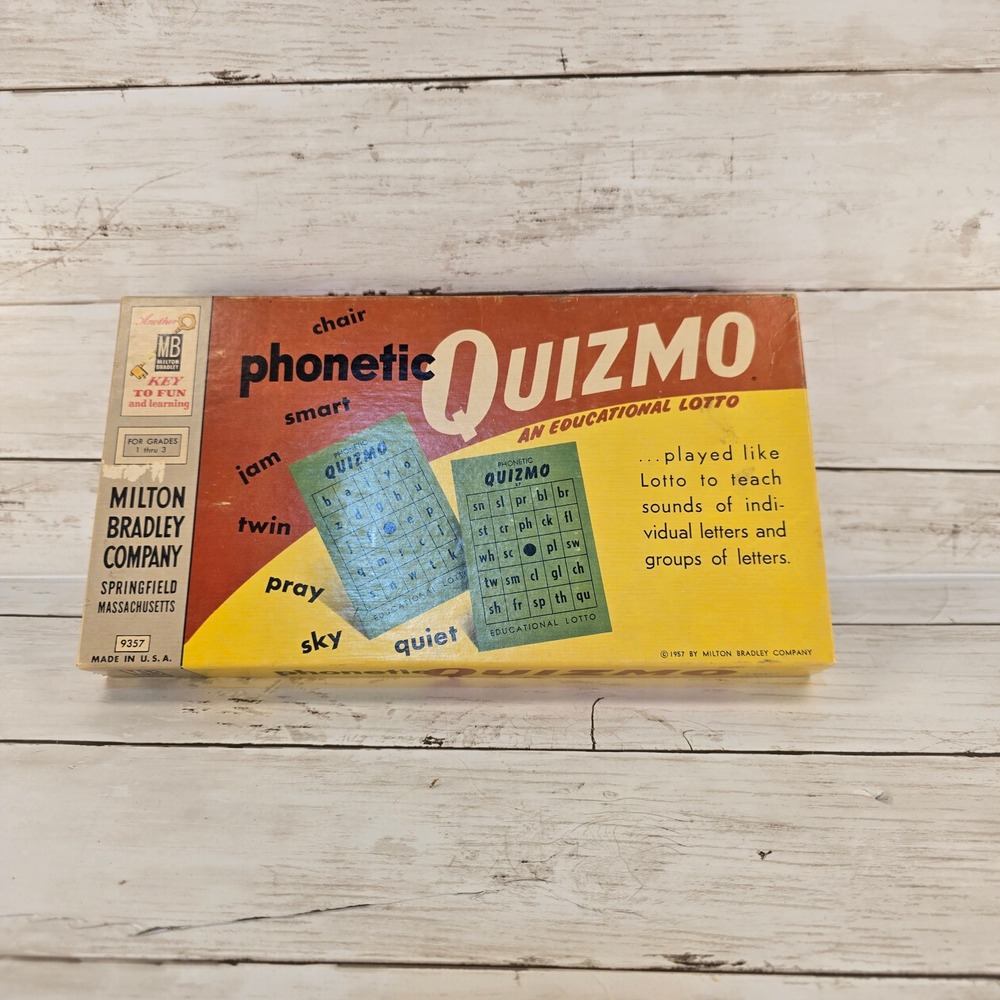 VTG 1957‎ Milton Bradley Phonetic Quizmo Educational Lotto Game Grades 1-3 9357